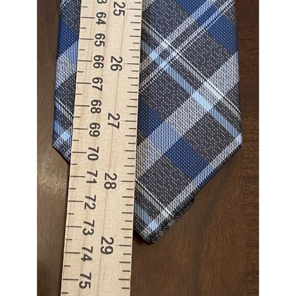 Platinum Designs Blue Gray Hand Made 100% Polyester Men’s Neck Tie Made In China - Picture 5 of 9